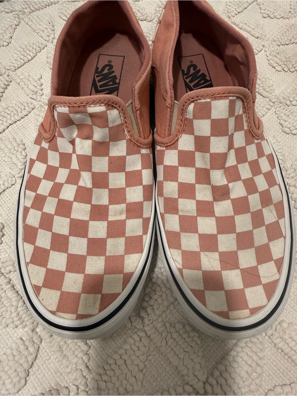 Vans Slip-On Checkerboard Sneakers - Pink & woman size 9
